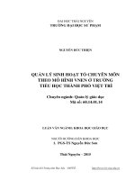 Quản lý sinh hoạt tổ chuyên môn theo mô hình VNEN ở trường tiểu học thành phố Việt Trì (LV thạc sĩ)