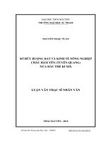 Sở hữu ruộng đất và kinh tế nông nghiệp châu Hàm Yên (Tuyên Quang) nửa đầu thế kỉ XIX (LV thạc sĩ)