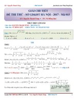 Giải chi tiết đề thi thử trắc nghiệm môn Toán 2017  Sở GD Hà Nội  Nguyễn Thanh Tùng
