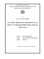 PHÁT TRIỂN QUẢN TRỊ NHÂN SỰ TẠI CÔNG TY TNHH BẢO HIỂM NHÂN THỌ AIA (VIỆT NAM)