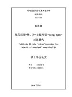 现代汉语“热、冷”与越南语 “nóng, lạnh”对比研究 = Nghiên cứu đối chiếu re,leng trong tiếng Hán hiện đại và nóng, lạnh trong tiếng Việt