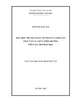 Dạy học truyện ngắn vợ nhặt của nhà văn kim lân (ngữ văn 12, tập 2) theo hướng tiếp cận thi pháp học 