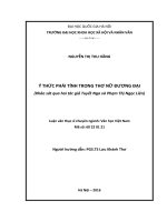 Ý thức phái tính trong thơ nữ đương đại (Khảo sát qua hai tác giả Tuyết Nga và Phạm Thị Ngọc Liên)