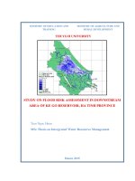Study on flood risk assessment in downstream area in ke go reservoir, ha tinh province 