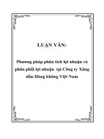 Phương pháp phân tích lợi nhuận và phân phối lợi nhuận tại Công ty Xăng dầu Hàng không Việt Nam