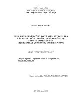 Thực hành quyền công tố và kiểm sát hoạt động điều  tra đối với các vụ án Chống người thi hành công vụ thuộc thẩm quyền của Viện kiểm sát quân sự Bộ đội biên phòng
