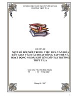 Sáng kiến kinh nghiệm một số đổi mới trong việc đưa văn hóa dân gian vào các hoạt động tập thể và hoạt động ngoài giờ lên lớp tại trường THPT ỷ la