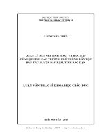 Quản lý nền nếp sinh hoạt và học tập của học sinh các trường phổ thông Dân tộc bán trú huyện Pác Nặm, tỉnh Bắc Kạn (LV thạc sĩ)