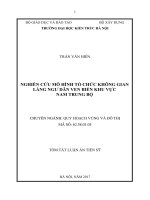 Nghiên cứu mô hình tổ chức không gian làng ngư dân ven biển khu vực Nam Trung Bộ (Tóm tắt LA tiến sĩ)