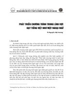 Phát triển chương trình trong lĩnh vực dạy tiếng Việt như một ngoại ngữ