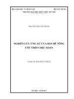 Nghiên cứu ứng xử của bản bê tông cốt thép chịu xoắn (LA tiến sĩ)