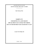 Nghiên cứu ảnh hưởng của axit silicic đến sự phân tán cấp hạt sét trong đất có thành phần giàu kaolinit và sắt