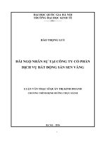 Đãi ngộ nhân sự tại công ty cổ phần dịch vụ bất động sản sen vàng 