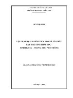 Vận dụng quan điểm tiến hóa để tổ chức dạy học sinh thái học   sinh học 12   trung học phổ thông 