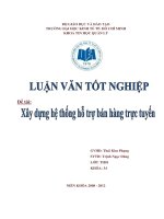 Xây dựng hệ thống hỗ trợ bán hàng trực tuyến  chuyên đề tốt nghiệp 
