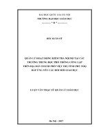 Quản lý hoạt động kiểm tra nội bộ tại các trường trung học phổ thông công lập trên địa bàn thành phố việt trì, tỉnh phú thọ đáp ứng yêu cầu đổi mới giáo dục 