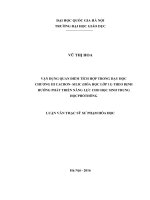 Vận dụng quan điểm tích hợp trong dạy học chương III cacbon – silic (hóa học lớp 11) theo định hướng phát triển năng lực cho học sinh trung học phổ thông 