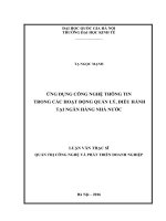 Ứng dụng công nghệ thông tin trong các hoạt động quản lý, điều hành tại Ngân hàng Nhà Nước.