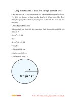 Công thức tính chu vi hình tròn và diện tích hình tròn 
