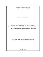 Dịch vụ ngân hàng đối với doanh nghiệp có vốn đầu tư trực tiếp nước ngoài FDI tại Ngân hàng TMCP Công Thương Việt Na