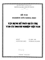 vận dụng kế toán quản trị cho các doanh nghiệp việt nam