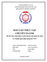Quy trình dịch vụ làm thủ tục hải quan tại công ty cổ phần giao nhận hàng hóa TNN 