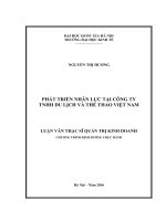Phát triển nhân lực tại công ty TNHH du lịch và thể thao việt nam 