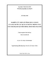 Nghiên cứu một số tính chất cơ bản của đất dưới các quần xã rừng trồng ở xã Tân Thành, huyện Phú Bình, tỉnh Thái Nguyên (LV thạc sĩ)