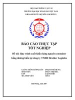 Quy trình xuất khẩu hàng nguyên container bằng đường biển tại công ty TNHH brother logistics 