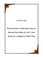 Phương hướng và biện pháp nâng cao hiệu quả hoạt động sản xuất - kinh doanh tại xí nghiệp Lê Thánh Tông
