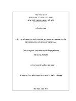 Các tội xâm phạm nhân phẩm, danh dự của con người theo pháp luật hình sự Việt Nam