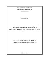 Chính sách thương mại quốc tế của nhật bản và gợi ý đối với việt nam 