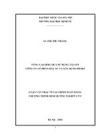 Nâng cao hiệu quả sử dụng tài sản công ty cổ phần đầu tư và xây dựng HUD10 