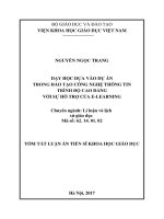 Dạy học dựa vào dự án trong đào tạo công nghệ thông tin trình độ cao đẳng với sự hỗ trợ của elearning