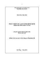 PHÁT TRIỂN DU LỊCH TỈNH BÌNH ĐỊNH THEO HƯỚNG BỀN VỮNG