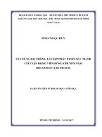 Xây dựng hệ thống bài tập phát triển sức mạnh cho vận động viên bóng chuyền nam đội sanest khánh hòa 
