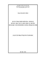 Quản lý hoạt động kiểm tra   đánh giá kết quả học tập của học sinh các trường THCS thành phố cẩm phả, tỉnh quảng ninh 