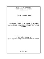 Xây dựng chiến lược công nghệ cho công ty cổ phần điện tử chuyên dụng hanel 