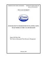 Integrated water resources planning using weap model in the cau river basin 