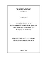 Quản lý dự án đầu tư tại trung tâm ứng dụng công nghệ thông tin thuộc viện công nghệ thông tin – đại học quốc gia hà nội 