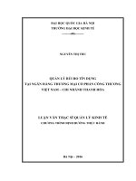 Quản lý rủi ro tín dụng tại ngân hàng thương mại cổ phần công thương việt nam chi nhánh thanh hóa 