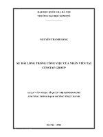 Sự hài lòng trong công việc của nhân viên tại Censtaf Group