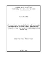 Đánh giá thực trạng và đề xuất giải pháp hoàn thiện hệ thống hồ sơ địa chính phục vụ công tác quản lý đất đai tại huyện phúc thọ, thành phố hà nội 