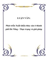 Phát triển Xuất khẩu thủy sản ở thành phố Đà Nẵng - Thực trạng và giải pháp