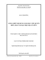 Lồng ghép nội dung giáo dục chủ quyền biển, đảo vào dạy học địa lí lớp 9