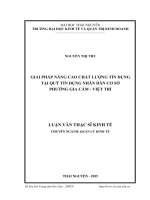 Giải pháp nâng cao chất lượng tín dụng tại Quỹ tín dụng nhân dân cơ sở phường Gia Cẩm  Việt Trì (LV thạc sĩ)