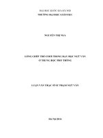 Lồng ghép trò chơi trong dạy học Ngữ văn ở Trung học phổ thông