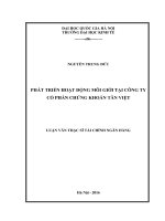 Phát triển hoạt động môi giới tại Công ty cổ phần chứng khoán Tân Việ