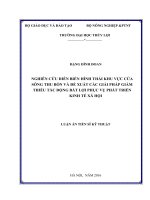 Nghiên cứu diễn biến hình thái khu vực cửa sông thu bồn và đề xuất các giải pháp giảm thiểu tác động bất lợi phục vụ phát triển kinh tế xã hội 