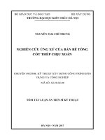 Nghiên cứu ứng xử của bản bê tông cốt thép chịu xoắn (TT LA tiến sĩ)